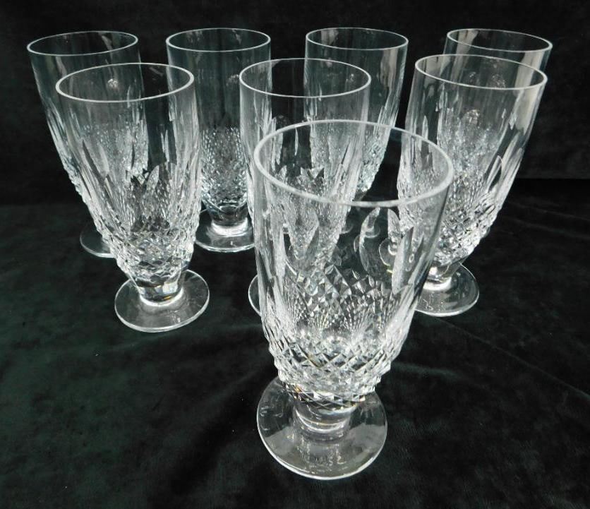Waterford Crystal - Ireland - Colleen Pattern - 8 Iced Tea / Water Goblets - 6.5" Tall (1 of 10)