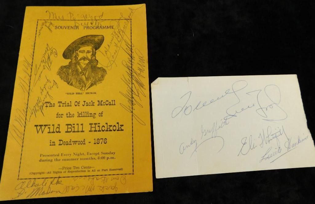 A Pair of Autographed Ephemera Including Andy Griffith (1 of 14)