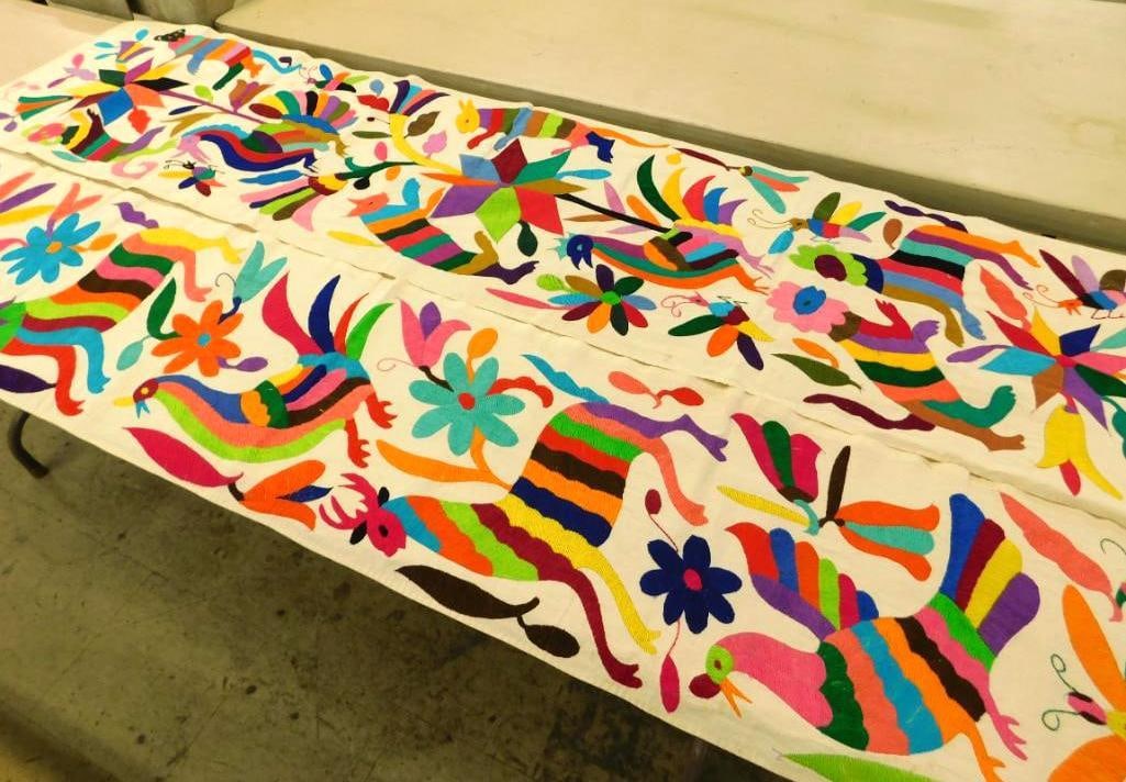 Pair of Vintage Hand Sewn Buffet / Table Runners - 72" x 18" and 72" x 14": See Photos For Condition and Details