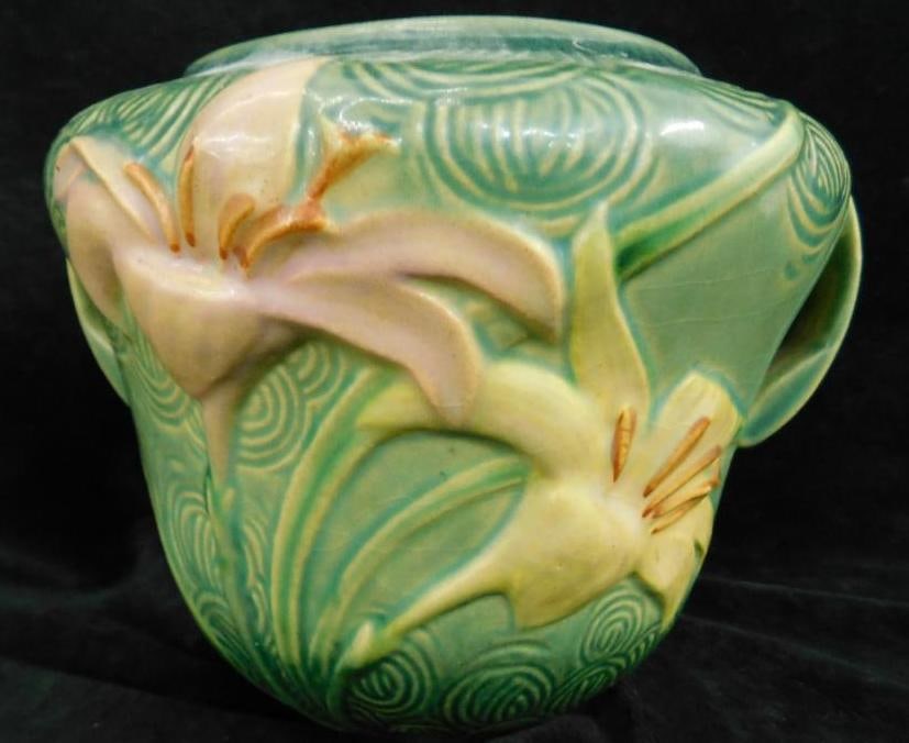 Roseville Pottery - #471-6" - Zephyr Lily - Jardinaire - 6" x 8.5" x 7.5": See Photos For Condition and Details