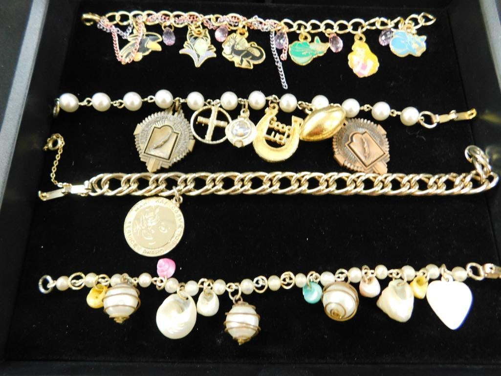 Costume Jewelry - Charm Bracelet - Gold Tone - 4 Pieces (1 of 15)