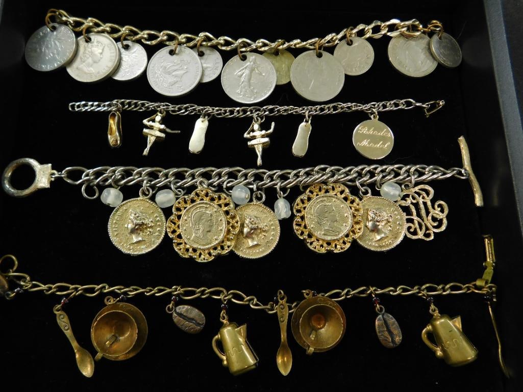 Costume Jewelry - Charm Bracelet - Gold Tone - 4 Pieces (1 of 16)