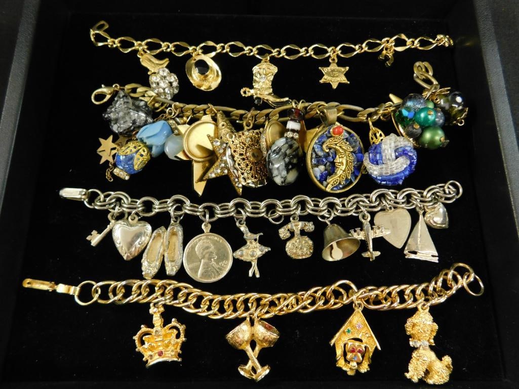 Costume Jewelry - Charm Bracelet - Gold Tone - 4 Pieces (1 of 16)