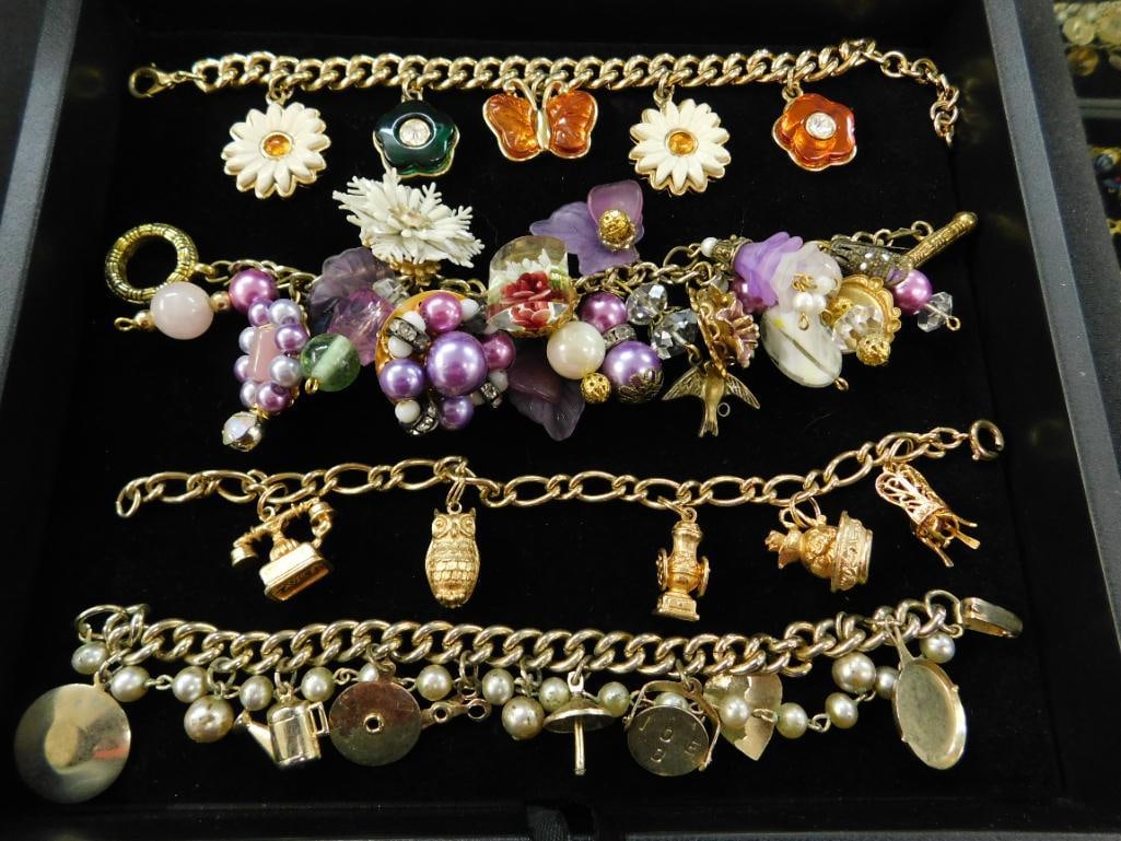 Costume Jewelry - Charm Bracelet - Gold Tone - 4 Pieces (1 of 16)