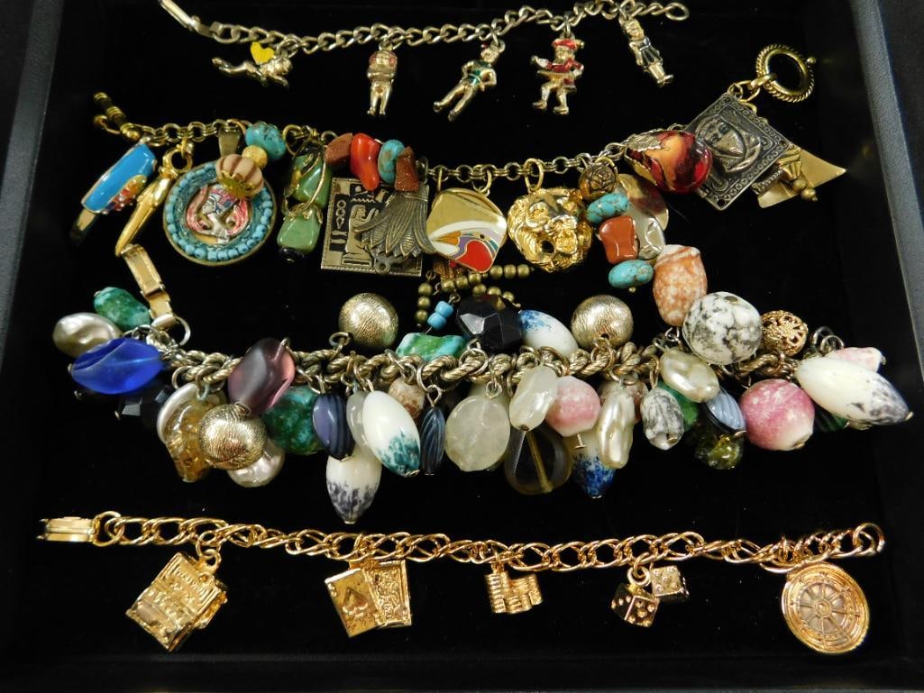 Costume Jewelry - Charm Bracelet - Gold Tone - 4 Pieces (1 of 18)