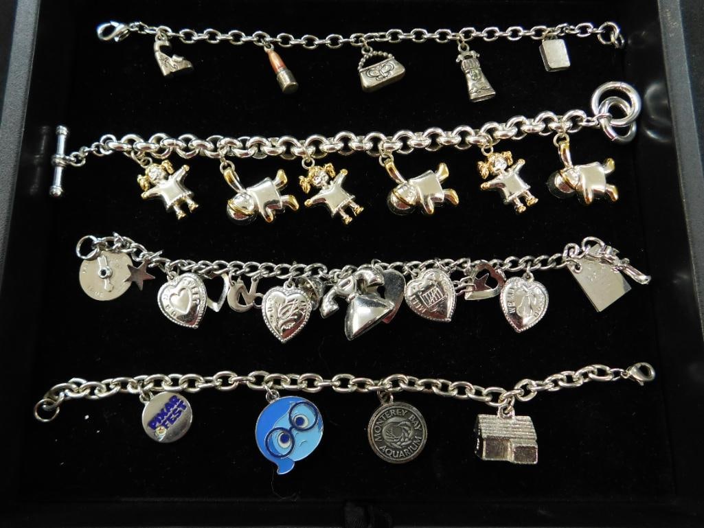 Costume Jewelry - Charm Bracelet - Silver Tone - 4 Pieces (1 of 16)