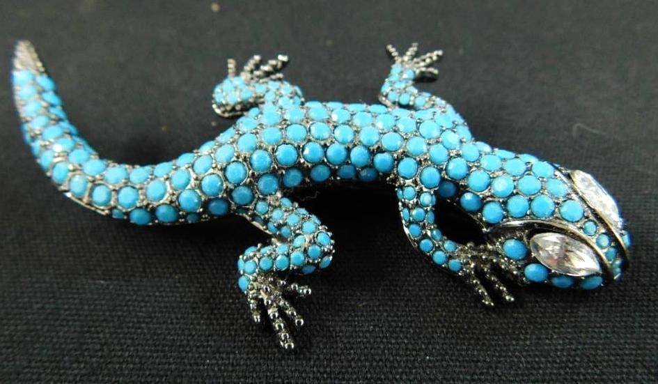 Costume Jewelry - Signed - Joan Rivers Lizard Brooch (1 of 9)