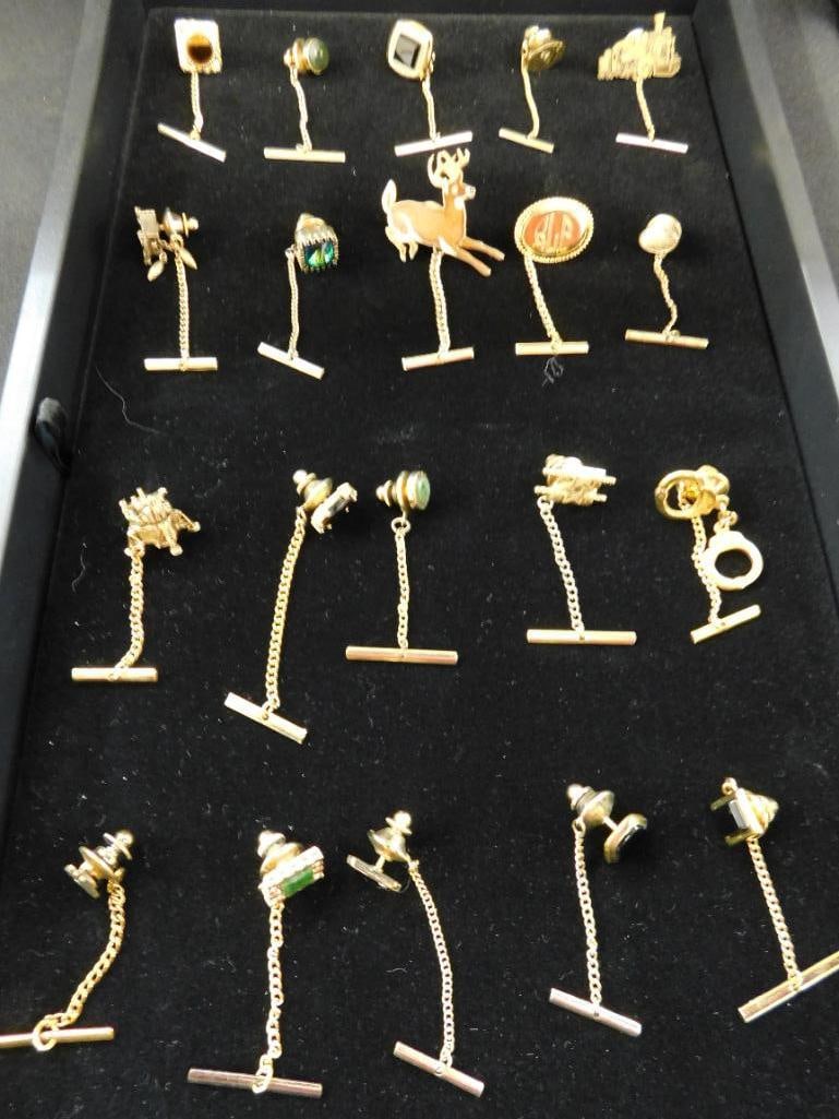 Mens Costume Jewelry - Tie Tacks - 20 Pieces - Goldtone (1 of 13)