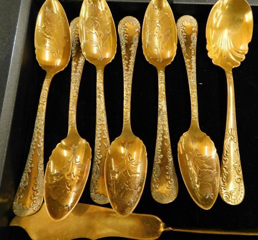 Tray Lot of Nevada Gold Metal Flatware: See Photos For Condition and Details