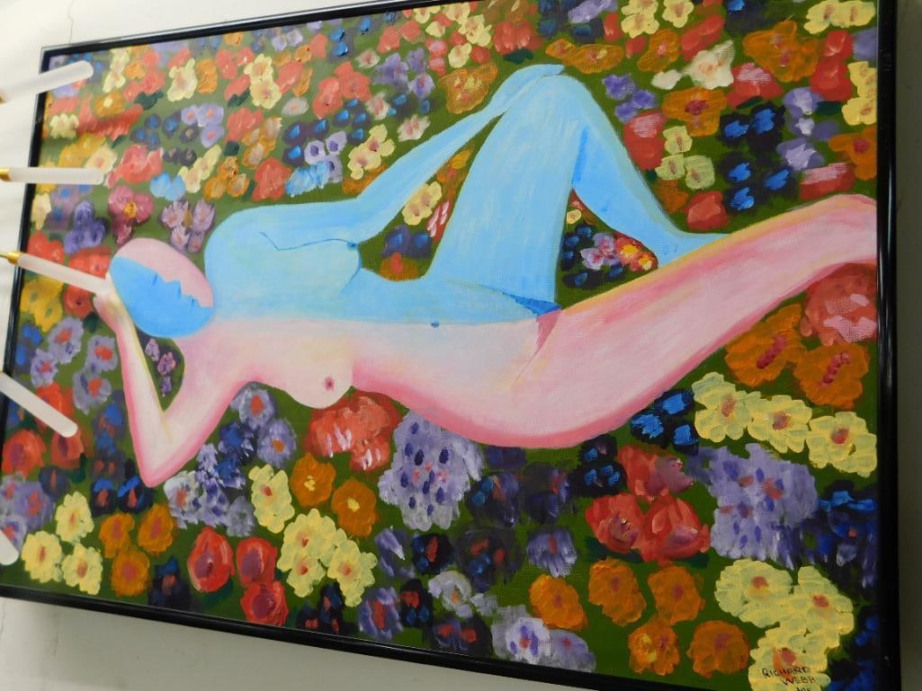 2005 Richard Webb - Pawleys Island SC - Oil On Canvas - Female Nude - 20" x 28": See Photos For Condition and Details