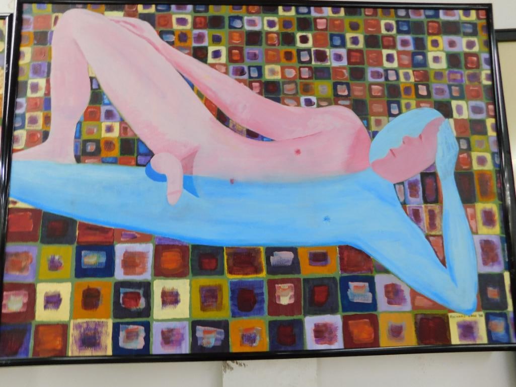 2005 Richard Webb - Pawleys Island SC - Oil On Canvas - Male Nude - 20" x 28": See Photos For Condition and Details