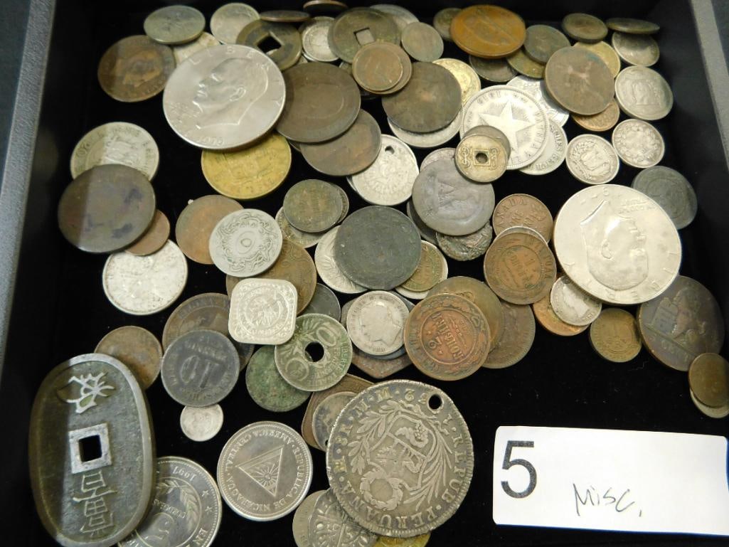 Tray Lot of Misc, Foreign Coins (1 of 13)