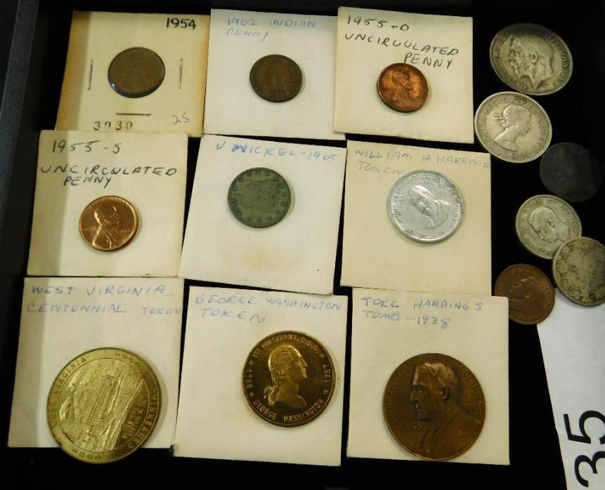 Tray Lot of 15 Vintage Misc. Coins - Tokens and Commemorative Coins (1 of 13)