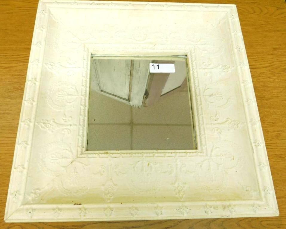 Modern Embossed Painted Metal Decorative Wall Mirror - 21.5" x 21.5" x 2.25" (1 of 10)