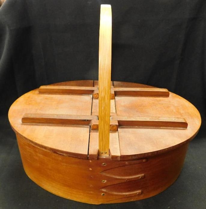 Hand Made Shaker Box with Attached Lid and Handle - Copper Nails - 9.5" x 11.25" x 8" (1 of 9)