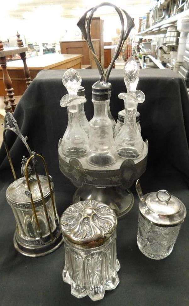 Box Lot with Vintage Condiment Caddy - Relish Jar - Lidded Jar - Jam Jar (1 of 13)