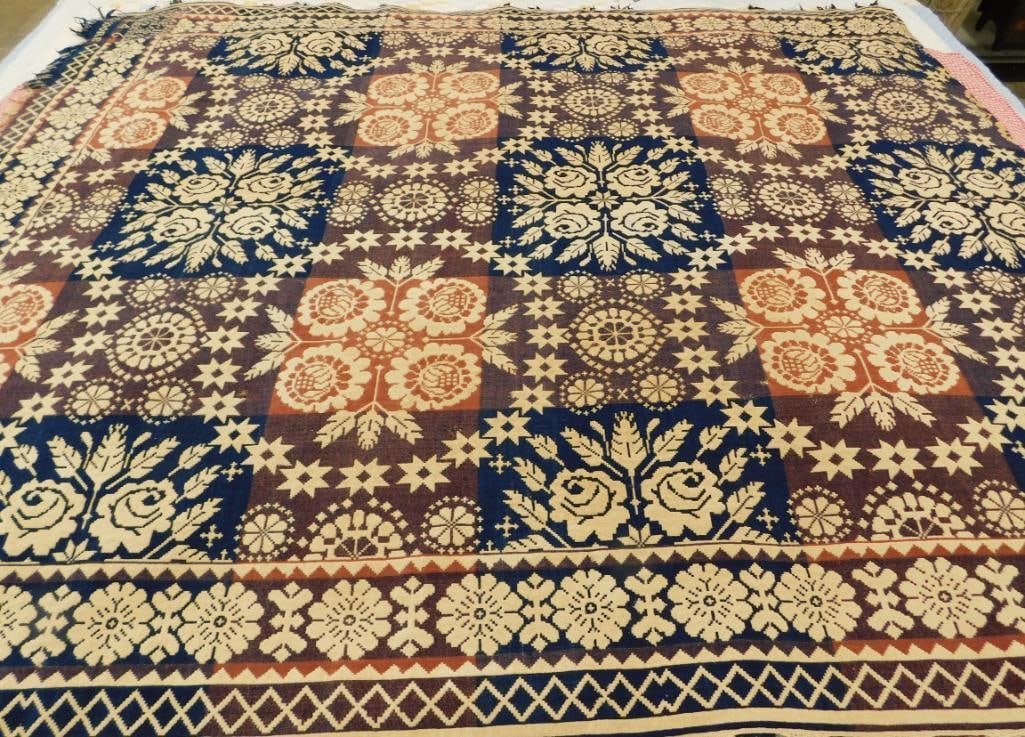 Vintage Woven Coverlet - Dated 1846 - Ohio - (1 of 17)