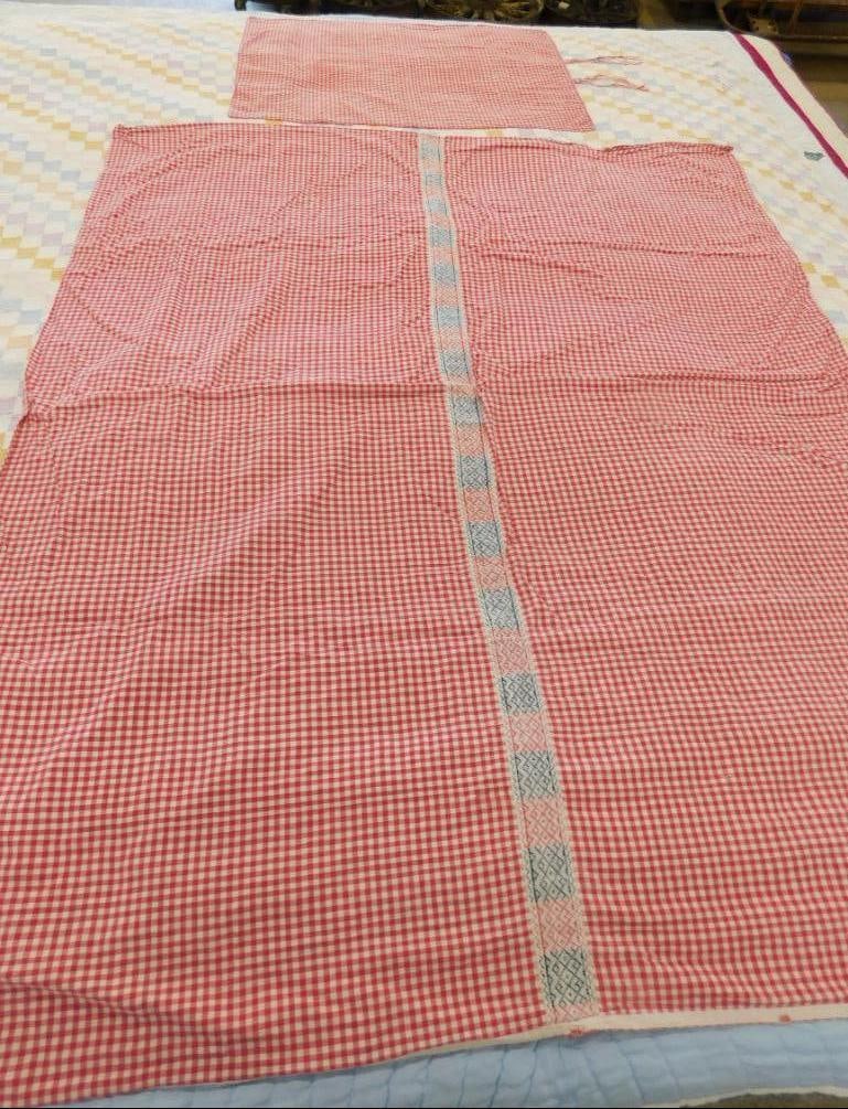 Vintage Coverlet with Smaller Piece - 63" x 51" and 31" x 25" (1 of 8)