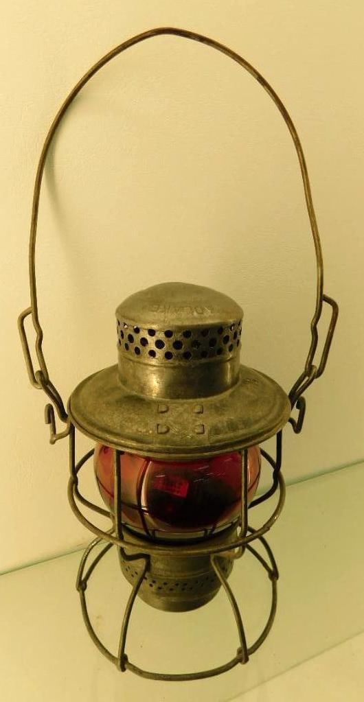 Vintage Railroad Lantern - Adlake - IHP - Indiana Harbor Belt - Red Globe - 9.5" x 6" (1 of 9)