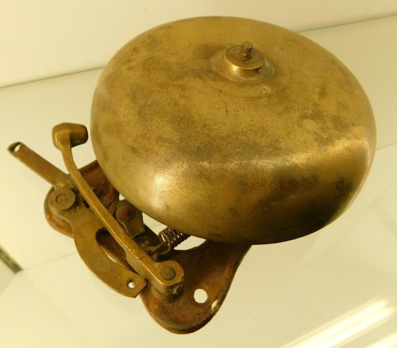 Vintage Wall Hung Bell - Unmarked - Needs a Little Work - 7" x 6" x 3": See Photos For Condition and Details
