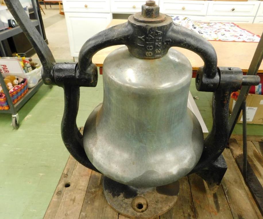 Vintage Locomotive Bell - With Clapper - 28" x 24"x 17" (1 of 11)