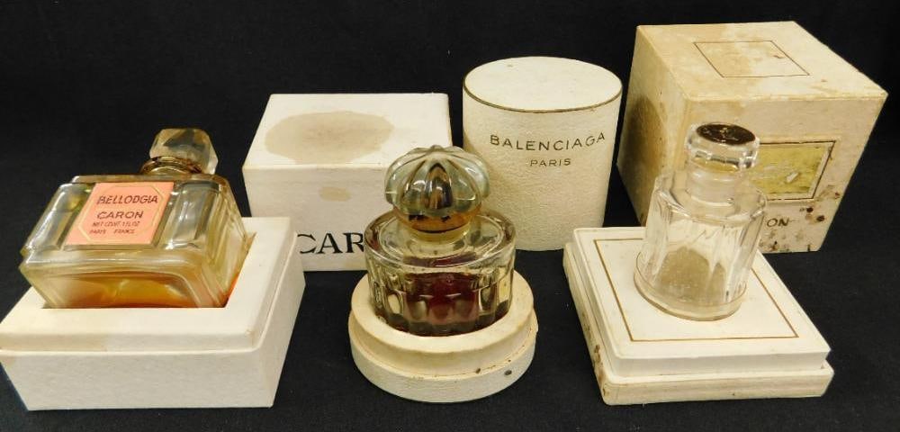 Group of 3 Perfume Bottles - Caron 2.5" Bellodgia - Balenciaga 2" Paris - Sortilege 2" Le Galion (1 of 11)