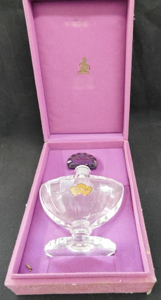 Vintage Guerlain Shalamar 5.75" Perfume Bottle - Baccarat - France - Original Box: See Photos For Details and Condition