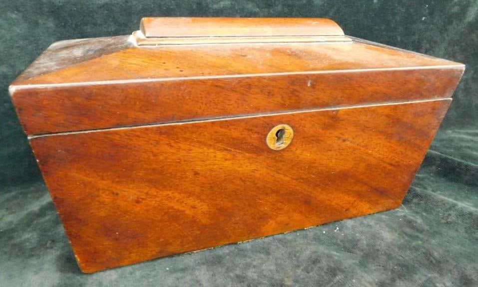 Vintage 2 Compartment Tea Caddy - 5.5" x 9.75" x 5.25" (1 of 9)