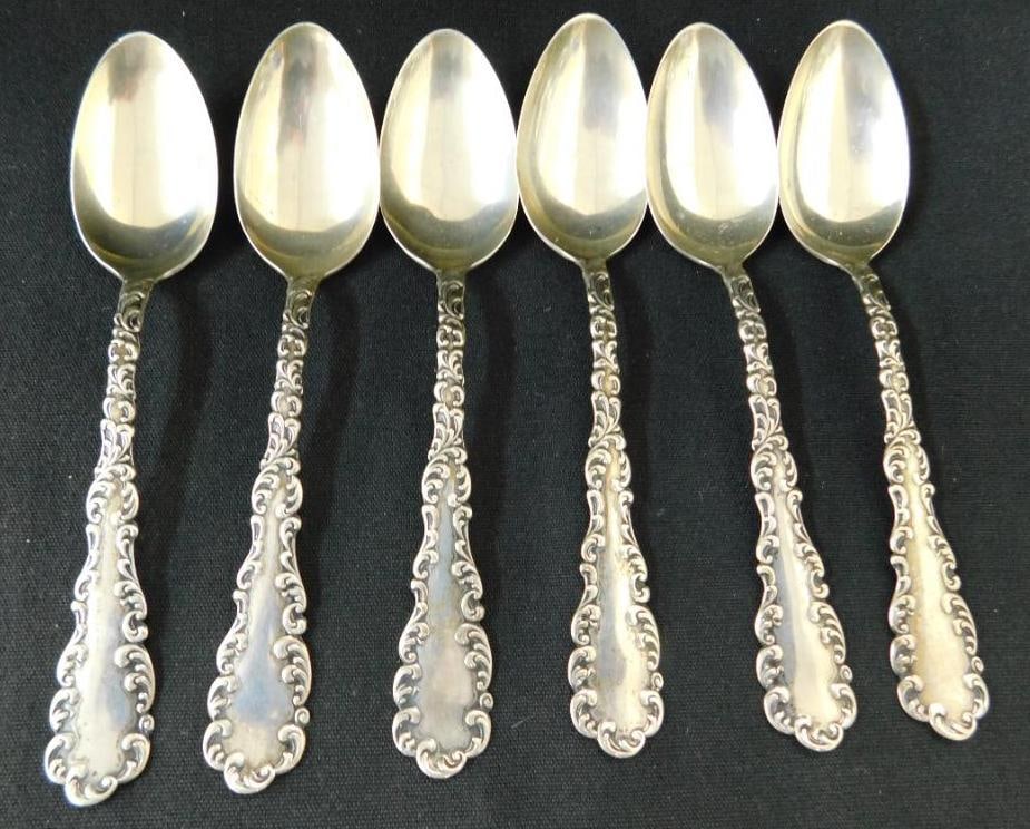 Sterling Silver - 6 Matching Teaspoons - 92 Grams: See Photos For Details and Condition