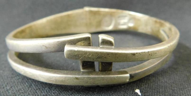 Sterling Silver - Hinged Cuff Bracelet - 48 Grams (1 of 7)