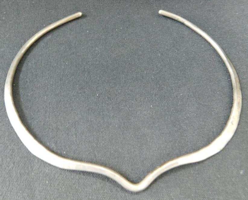 Sterling Silver - Choker Necklace - 1980 - Signed - 25 Grams: See Photos For Details and Condition