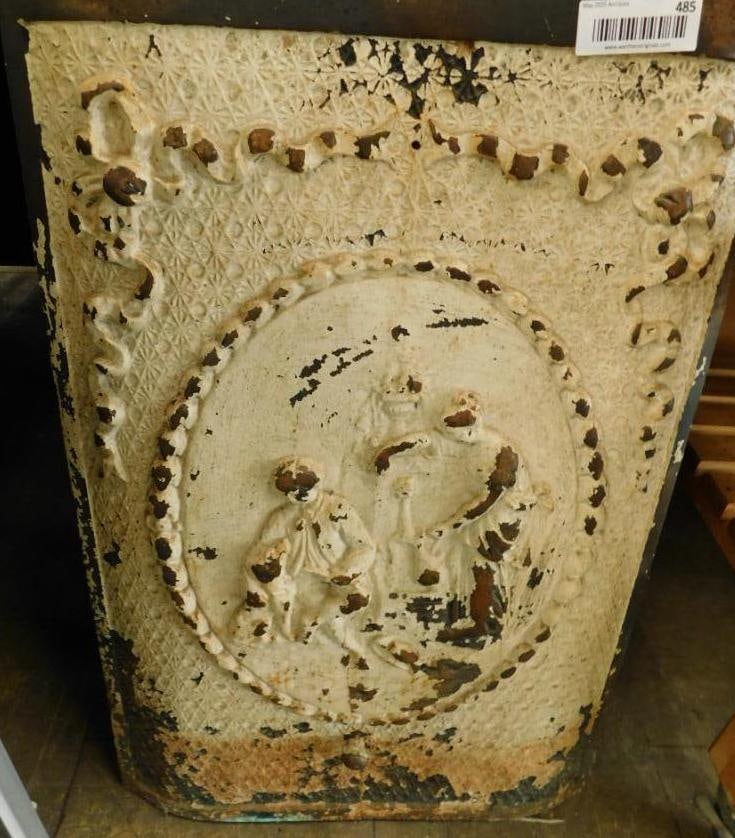 Victorian Lady Fireplace Front - Painted - 27" x 18.5": See Photos For Details and Condition