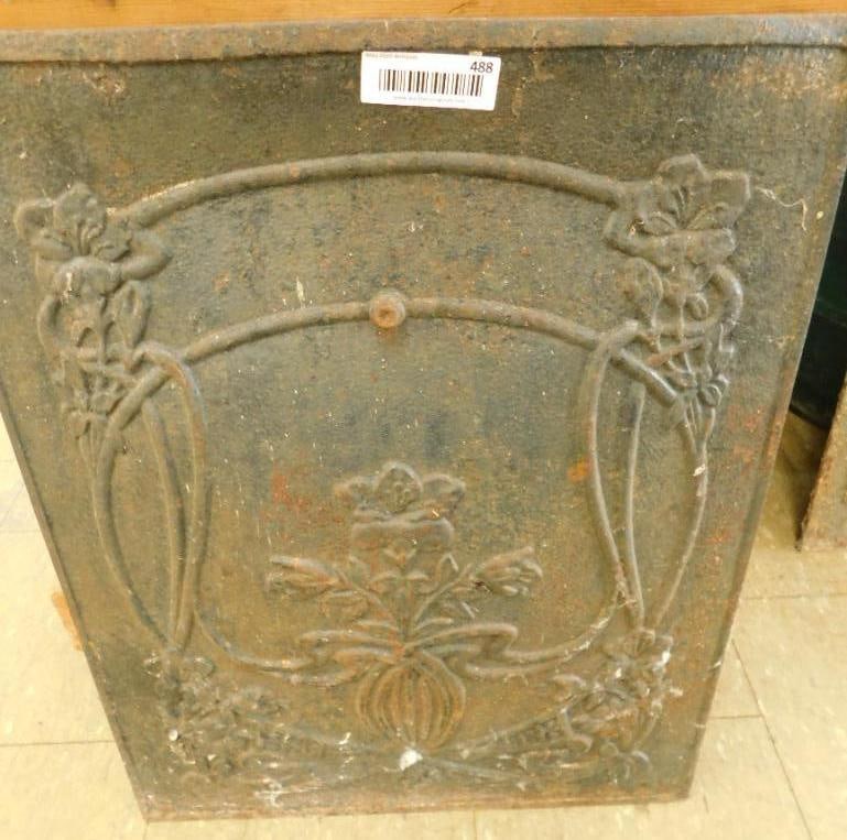 Floral Themed Fireplace Front - 26" x 20": See Photos For Details and Condition