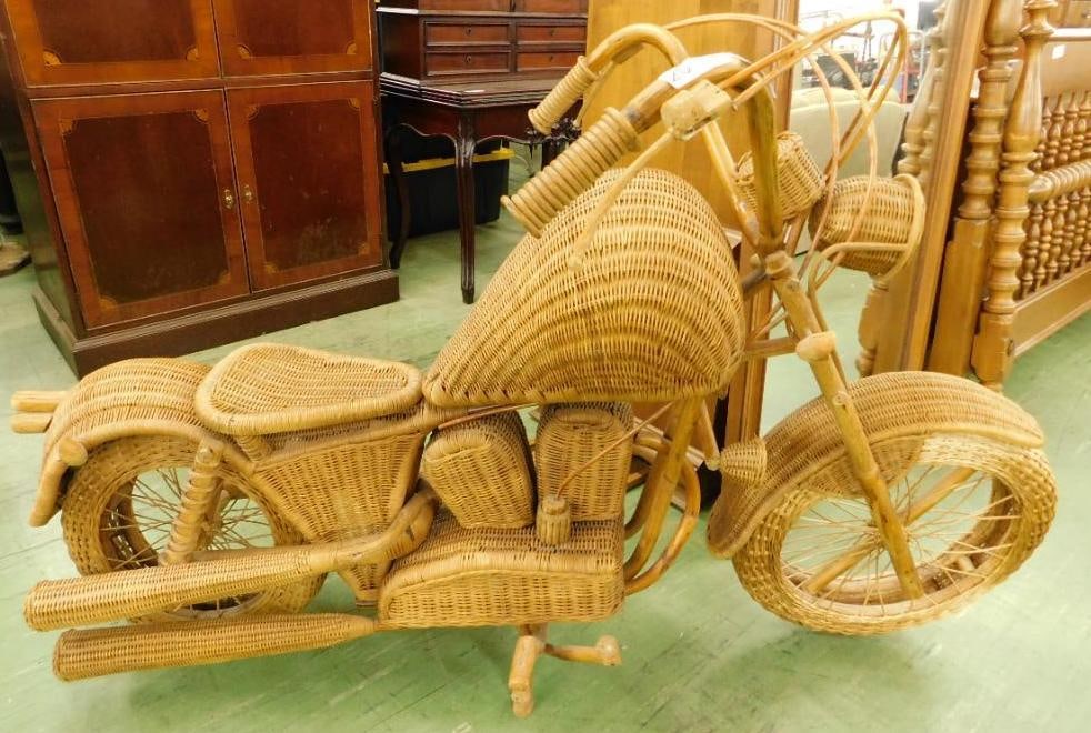 Life Size Wicker Motorcycle - 41" x 63" x 29" (1 of 13)