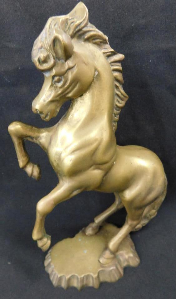 Solid Brass Horse Figure / Statue - 9.5" x 6" x 2.75" (1 of 8)