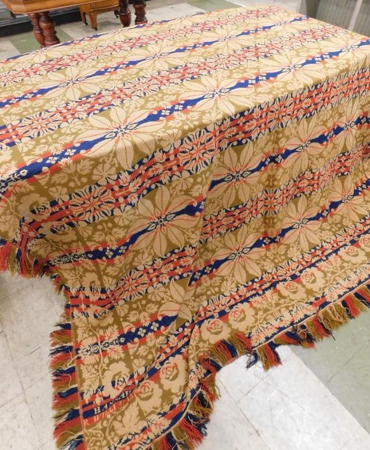 Vintage Coverlet - Signed "Hannah Williams" - 92" x 87": See Photos For Condition and Details