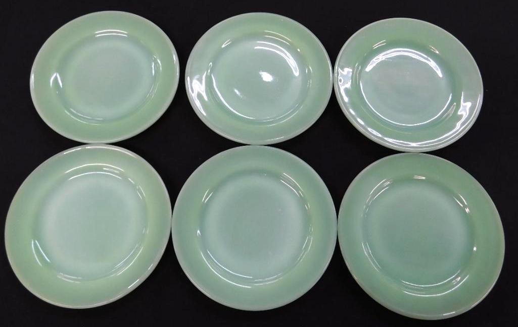 Fire King Jadeite Restaurant Ware- 6-6.75" Bread and Butter Plates -#4 (1 of 6)