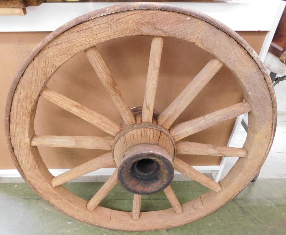 Vintage Wood and Iron Wagon Wheel - 36" x 11.5" (1 of 11)