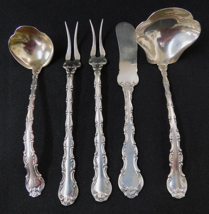 Sterling Silver - Gorham - Strasbourg - 2 Ladles - 2 Forks - Butter Knife - 118 Grams (1 of 10)