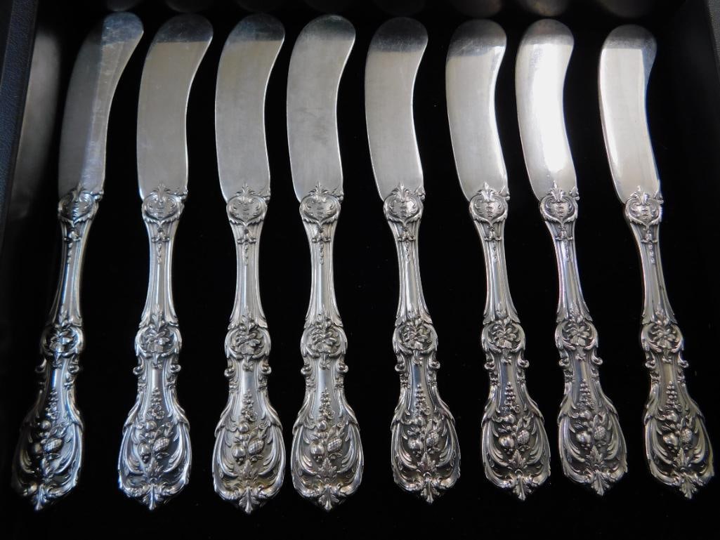 Sterling Silver - Reed and Barton - Francis I - 8 Butter Knives - 260 Grams: See Photos For Condition and Details