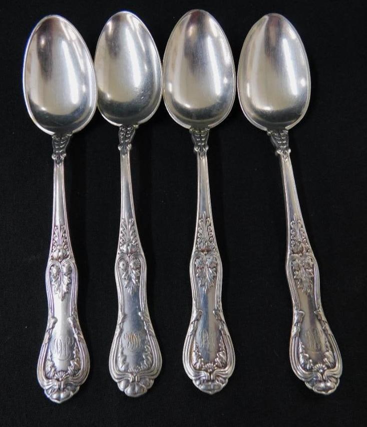 Silver Plated - Tiffany and Co. - 4 Monogrammed Spoons: See Photos For Condition and Details