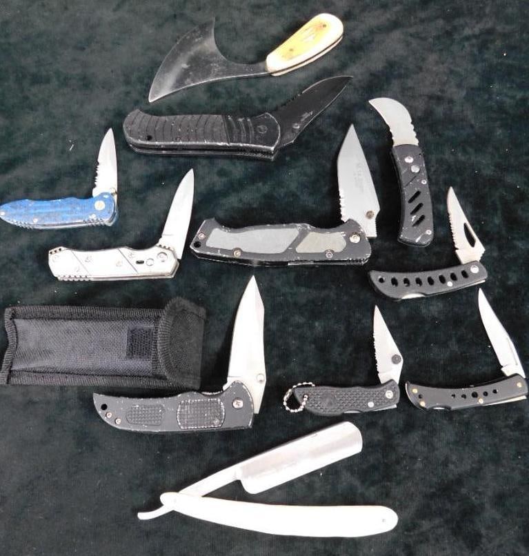 Group of 10 Misc. Pocket Knives and a Vintage Straight Razor (1 of 10)