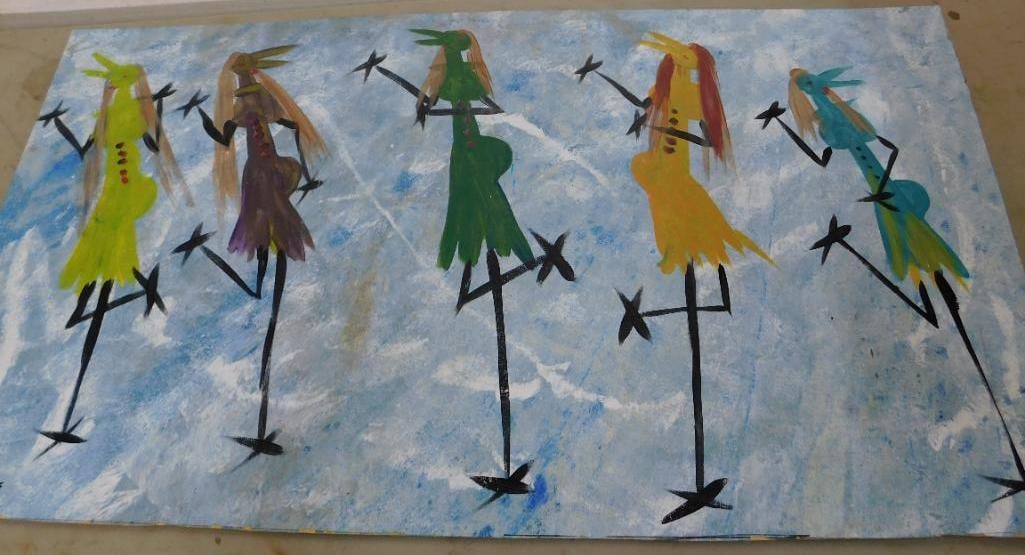 Southern Folk Art - Ernest Lee - "The Chicken Man" - Oil on Plywood - Lady Birds: 23.75" x 45" - See Photos For Condition and Details