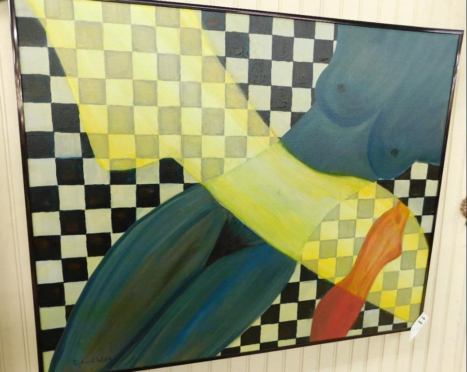 Framed Oil on Canvas - Signed Richard Webb - Pawleys Island SC - Female Nude - 24" x 30": See Photos For Condition and Details