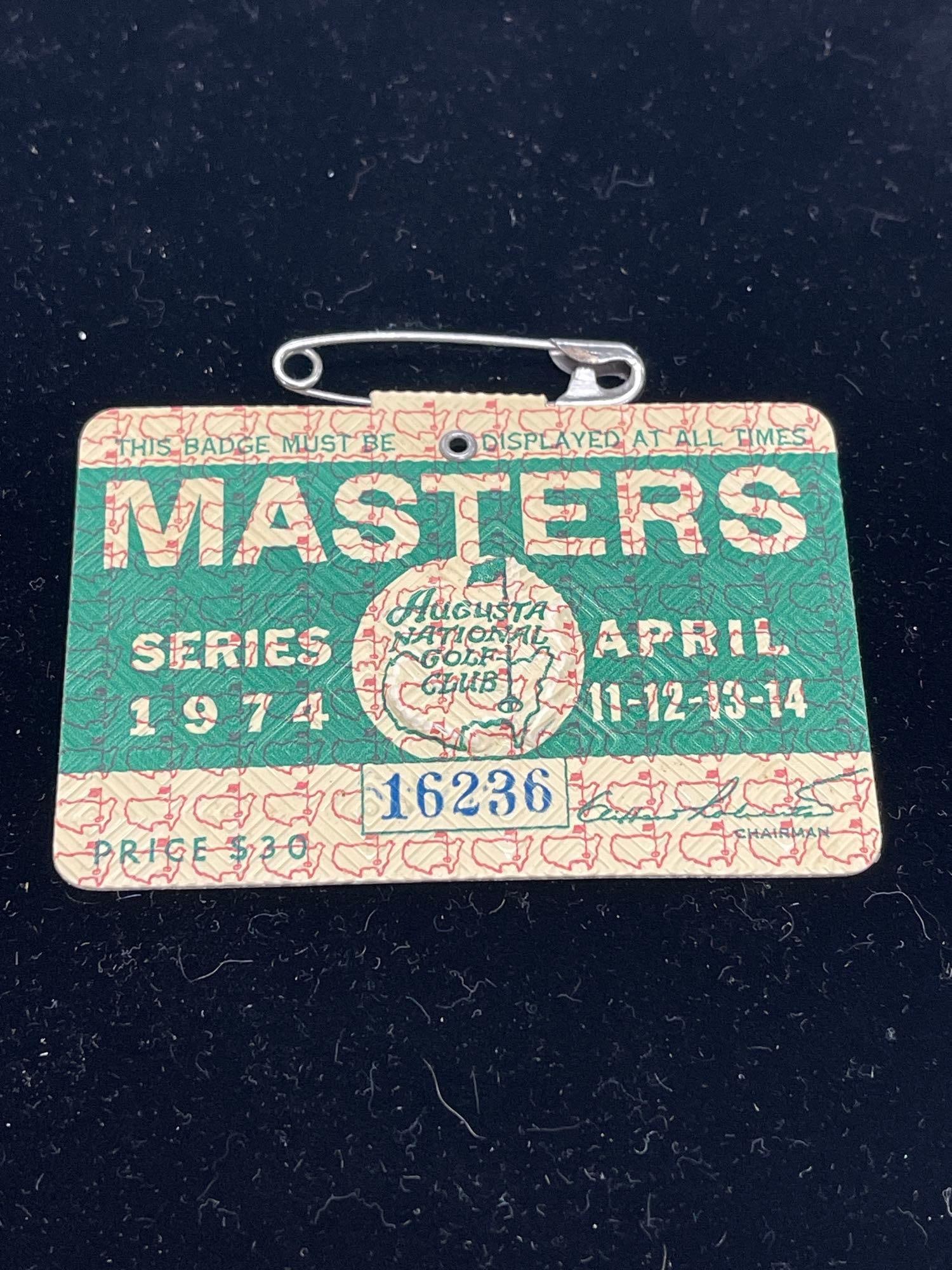 1974 Masters badge (1 of 2)