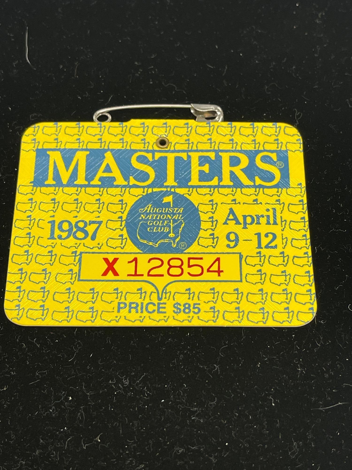1987 Masters Badge: 1987 Masters Badge