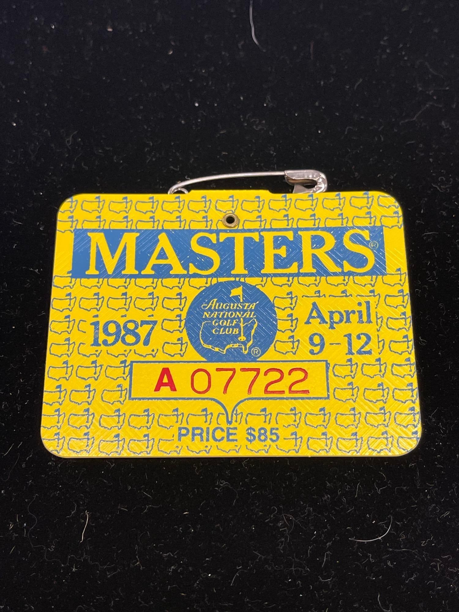 1987 Masters badge: 1987 Masters badge