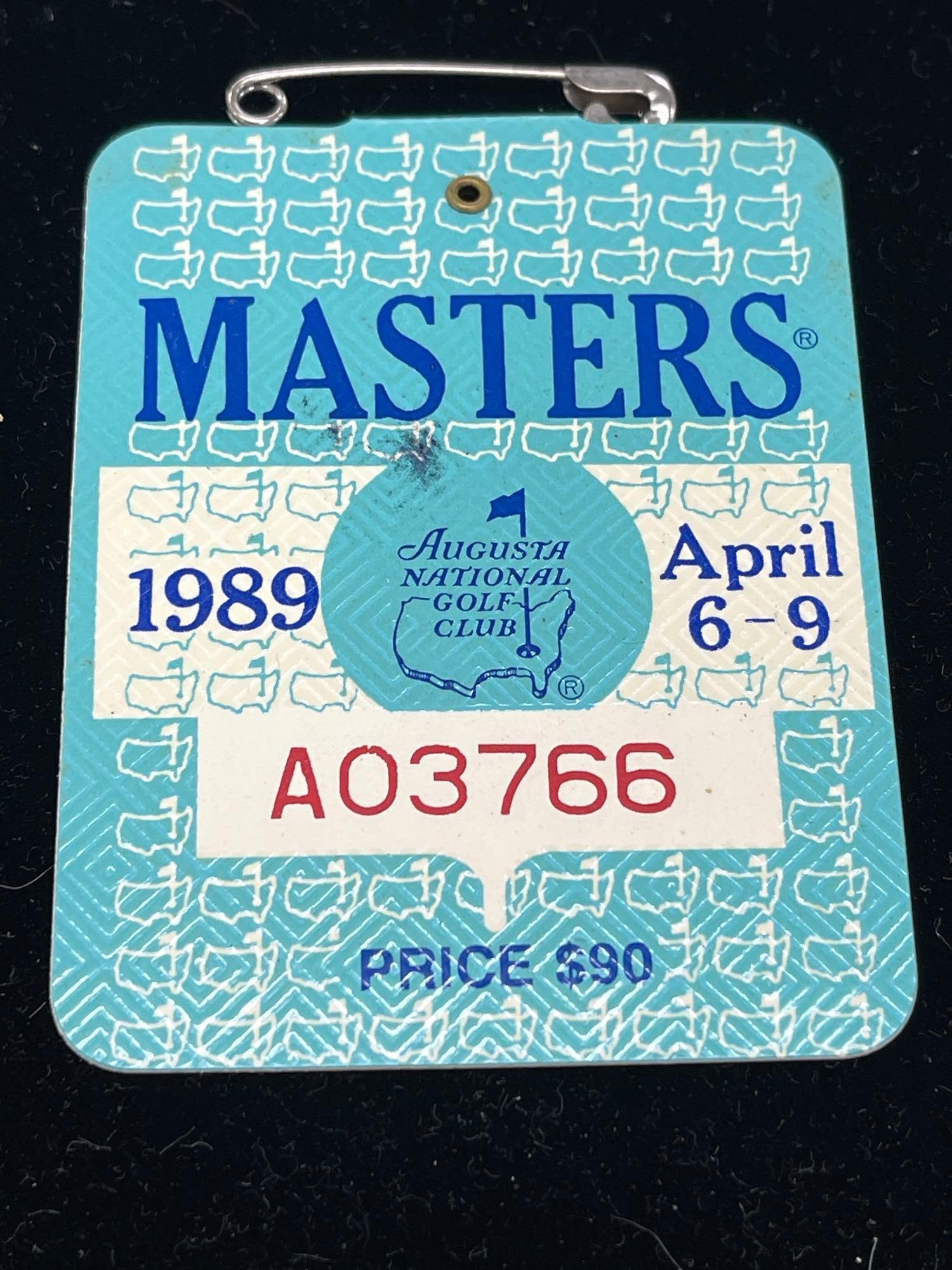 1989 Masters badge: 1989 Masters badge