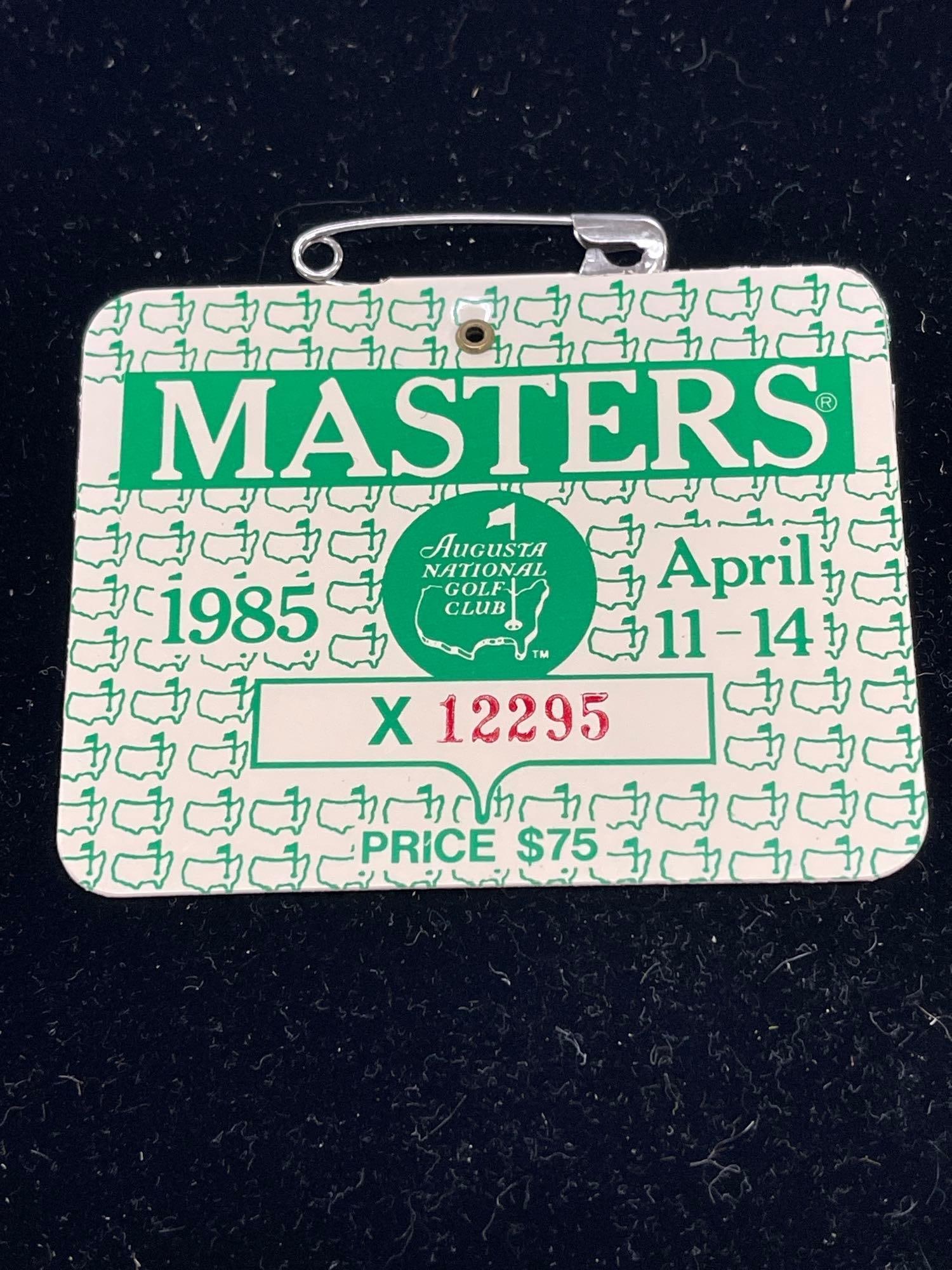 1985 Masters badge: 1985 Masters badge