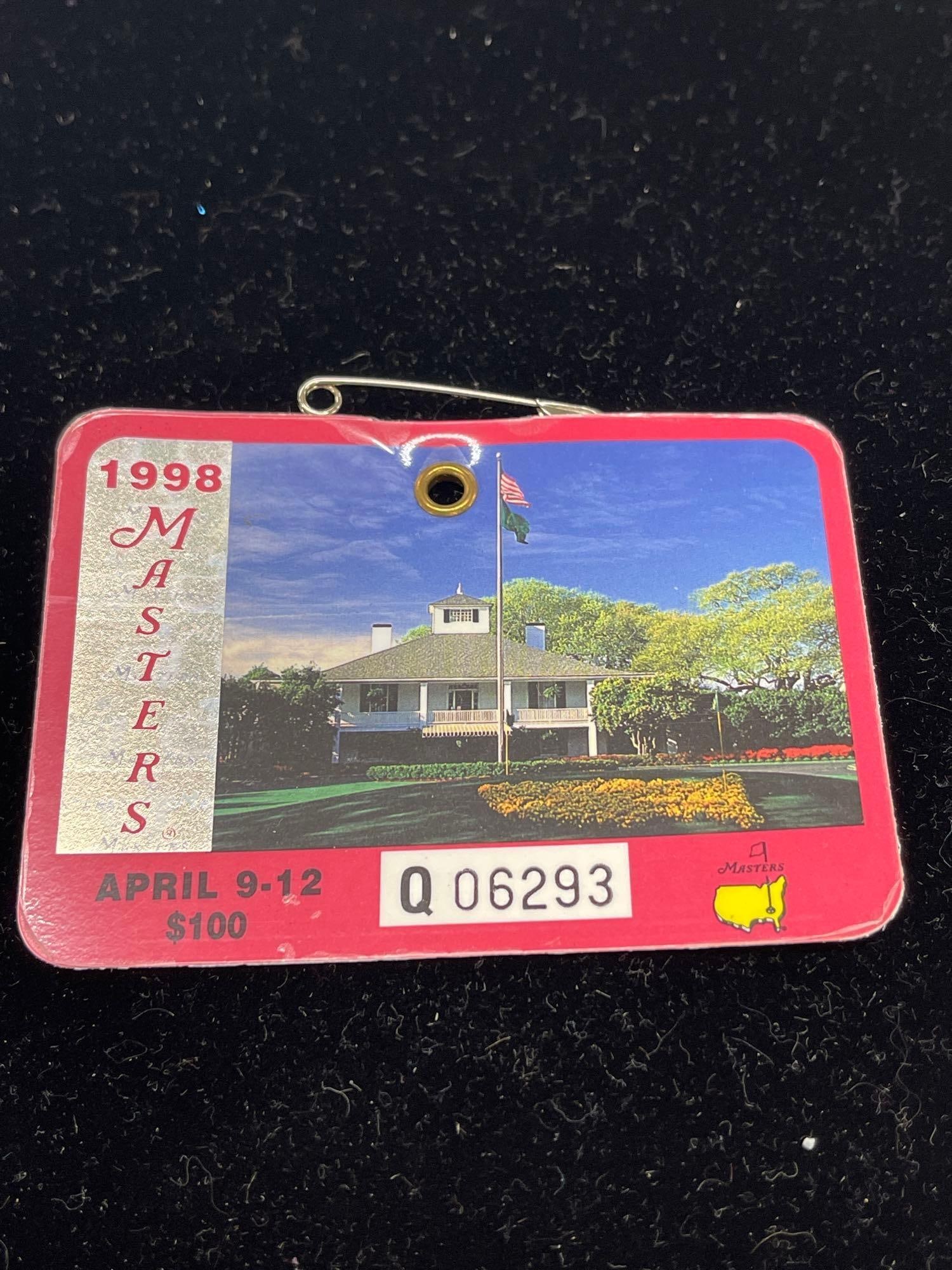 1998 Masters badge: 1998 Masters badge